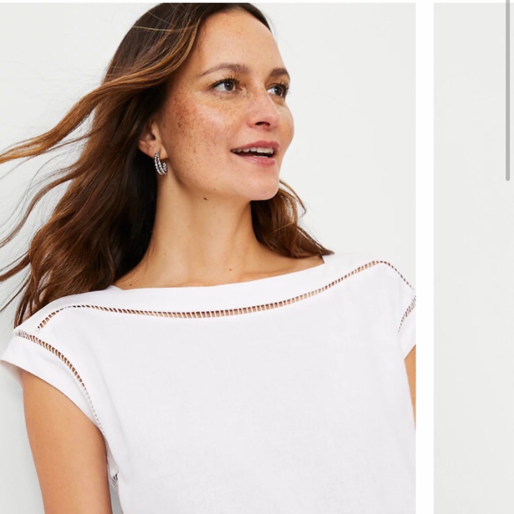 Ann Taylor Linen Blend Gusset Tee